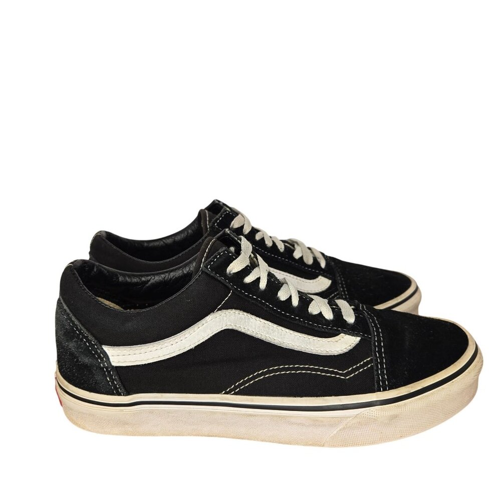 Vans Off the Wall Old Skool Leather Canvas Skate Shoes Men's 7 / Women's 8.5